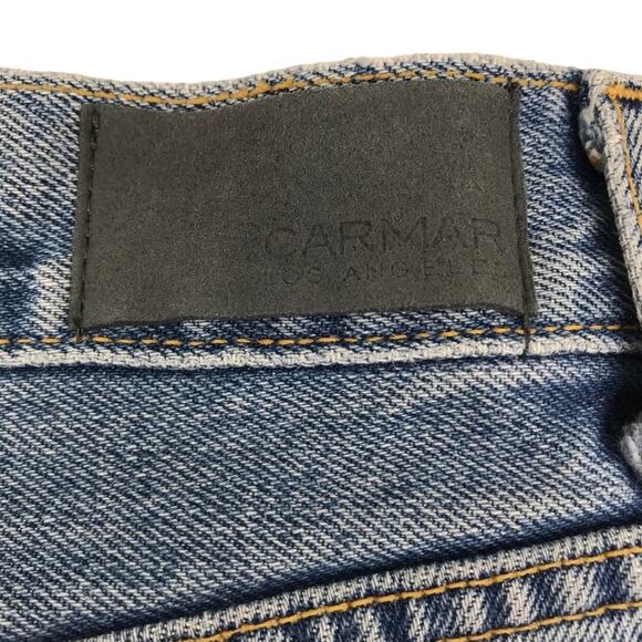 CARMAR Emelia Straight Leg Jean Women Sz 28 Blue Distressed Gorpcore Grunge Boho - Picture 8 of 11